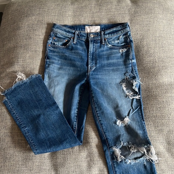 Mother Demin Crop Kick Flare Jeans - Picture 1 of 4